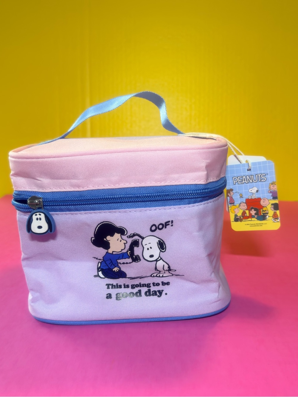 Peanuts Pink and Blue Snoopy Lunch Case